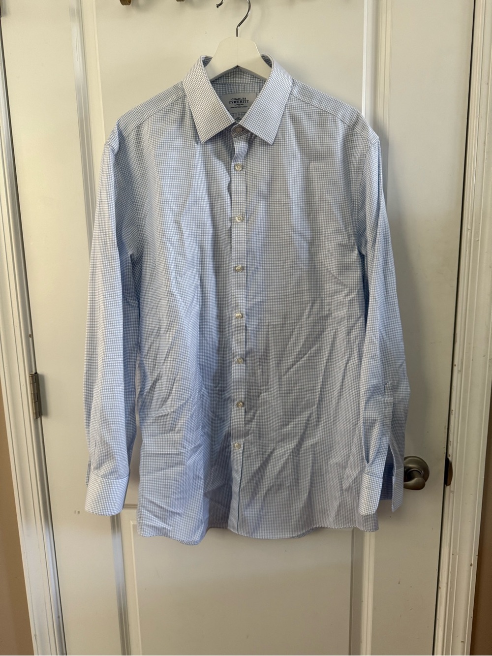 Charles Tyrwhitt Light Blue Micro-Check Dress Shirt